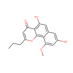 CCCc1cc(=O)c2c(O)cc3cc(O)cc(OC)c3c2o1 ZINC000005807483