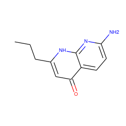 CCCc1cc(=O)c2ccc(N)nc2[nH]1 ZINC000013579588