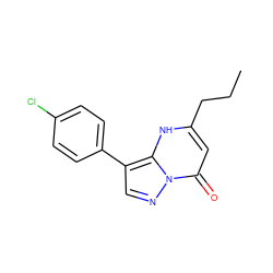 CCCc1cc(=O)n2ncc(-c3ccc(Cl)cc3)c2[nH]1 ZINC000100615496