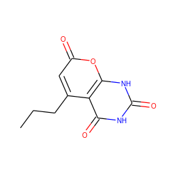 CCCc1cc(=O)oc2[nH]c(=O)[nH]c(=O)c12 ZINC000084705855