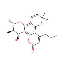 CCCc1cc(=O)oc2c3c(c4c(c12)OC(C)(C)C=C4)O[C@@H](C)[C@H](C)[C@@H]3O ZINC000000833967