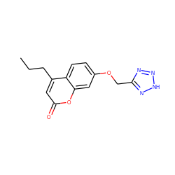 CCCc1cc(=O)oc2cc(OCc3nn[nH]n3)ccc12 ZINC000013144126