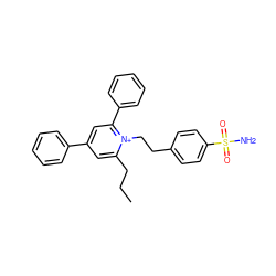 CCCc1cc(-c2ccccc2)cc(-c2ccccc2)[n+]1CCc1ccc(S(N)(=O)=O)cc1 ZINC000027989442