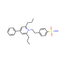 CCCc1cc(-c2ccccc2)cc(CCC)[n+]1CCc1ccc(S(N)(=O)=O)cc1 ZINC000027979271