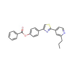 CCCc1cc(-c2nc(-c3ccc(OC(=O)c4ccccc4)cc3)cs2)ccn1 ZINC000072181282