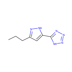 CCCc1cc(-c2nnn[nH]2)[nH]n1 ZINC000028824287