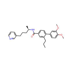 CCCc1cc(C(=O)N[C@H](C)CCCc2cccnc2)ccc1-c1ccc(OC)c(OC)c1 ZINC000029485074