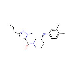 CCCc1cc(C(=O)N2CCC[C@@H](Nc3ccc(C)c(C)c3)C2)n(C)n1 ZINC000012449466