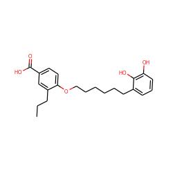 CCCc1cc(C(=O)O)ccc1OCCCCCCc1cccc(O)c1O ZINC000027096696