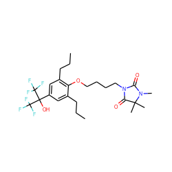 CCCc1cc(C(O)(C(F)(F)F)C(F)(F)F)cc(CCC)c1OCCCCN1C(=O)N(C)C(C)(C)C1=O ZINC000114058346