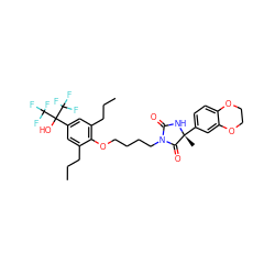 CCCc1cc(C(O)(C(F)(F)F)C(F)(F)F)cc(CCC)c1OCCCCN1C(=O)N[C@](C)(c2ccc3c(c2)OCCO3)C1=O ZINC000163903618