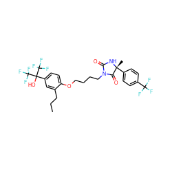 CCCc1cc(C(O)(C(F)(F)F)C(F)(F)F)ccc1OCCCCN1C(=O)N[C@](C)(c2ccc(C(F)(F)F)cc2)C1=O ZINC000114058348