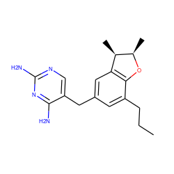 CCCc1cc(Cc2cnc(N)nc2N)cc2c1O[C@H](C)[C@@H]2C ZINC000026145054