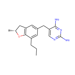 CCCc1cc(Cc2cnc(N)nc2N)cc2c1O[C@H](C)C2 ZINC000029567721