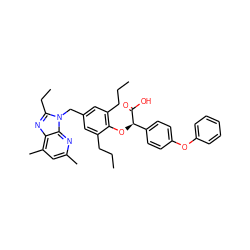 CCCc1cc(Cn2c(CC)nc3c(C)cc(C)nc32)cc(CCC)c1O[C@@H](C(=O)O)c1ccc(Oc2ccccc2)cc1 ZINC000027196181