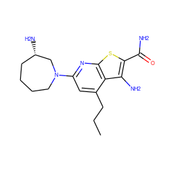 CCCc1cc(N2CCCC[C@H](N)C2)nc2sc(C(N)=O)c(N)c12 ZINC000045245406