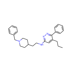 CCCc1cc(NCCC2CCN(Cc3ccccc3)CC2)nnc1-c1ccccc1 ZINC000013863623