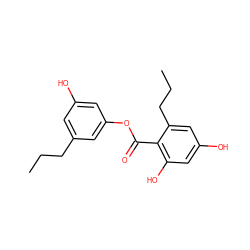 CCCc1cc(O)cc(OC(=O)c2c(O)cc(O)cc2CCC)c1 ZINC001772573710