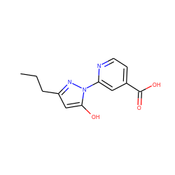 CCCc1cc(O)n(-c2cc(C(=O)O)ccn2)n1 ZINC000146656843