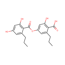 CCCc1cc(OC(=O)c2c(O)cc(O)cc2CCC)cc(O)c1C(=O)O ZINC000015122271