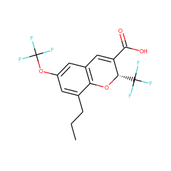 CCCc1cc(OC(F)(F)F)cc2c1O[C@@H](C(F)(F)F)C(C(=O)O)=C2 ZINC000064559799