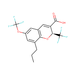 CCCc1cc(OC(F)(F)F)cc2c1O[C@H](C(F)(F)F)C(C(=O)O)=C2 ZINC000064559801