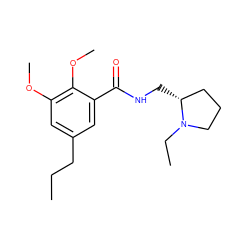 CCCc1cc(OC)c(OC)c(C(=O)NC[C@@H]2CCCN2CC)c1 ZINC000013821893