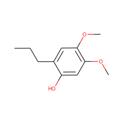 CCCc1cc(OC)c(OC)cc1O ZINC000033822795