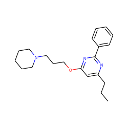 CCCc1cc(OCCCN2CCCCC2)nc(-c2ccccc2)n1 ZINC000299819280