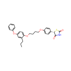 CCCc1cc(Oc2ccccc2)ccc1OCCCCOc1ccc([C@@H]2SC(=O)NC2=O)cc1 ZINC000012358263