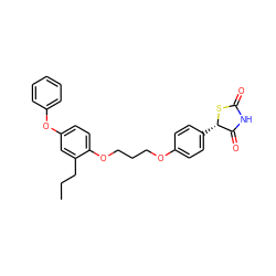 CCCc1cc(Oc2ccccc2)ccc1OCCCOc1ccc([C@@H]2SC(=O)NC2=O)cc1 ZINC000003940955