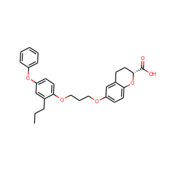 CCCc1cc(Oc2ccccc2)ccc1OCCCOc1ccc2c(c1)CC[C@H](C(=O)O)O2 ZINC000012358539