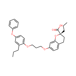 CCCc1cc(Oc2ccccc2)ccc1OCCCOc1ccc2c(c1)O[C@](CCC)(C(=O)O)CC2 ZINC000012358553