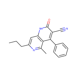 CCCc1cc2[nH]c(=O)c(C#N)c(-c3ccccc3)c2c(C)n1 ZINC000299866139