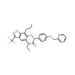 CCCc1cc2c(C(F)(F)F)noc2c(CCC)c1O[C@@H](C(=O)O)c1ccc(OCc2ccccn2)cc1 ZINC000026949801