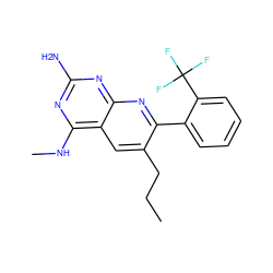 CCCc1cc2c(NC)nc(N)nc2nc1-c1ccccc1C(F)(F)F ZINC000034844256