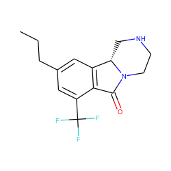 CCCc1cc2c(c(C(F)(F)F)c1)C(=O)N1CCNC[C@@H]21 ZINC000036270511