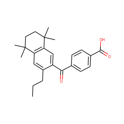 CCCc1cc2c(cc1C(=O)c1ccc(C(=O)O)cc1)C(C)(C)CCC2(C)C ZINC000013738443