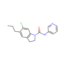 CCCc1cc2c(cc1Cl)N(C(=O)Nc1cccnc1)CC2 ZINC000013779443