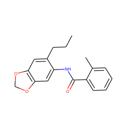 CCCc1cc2c(cc1NC(=O)c1ccccc1C)OCO2 ZINC000000381995