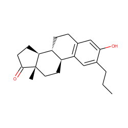 CCCc1cc2c(cc1O)CC[C@@H]1[C@@H]2CC[C@]2(C)C(=O)CC[C@@H]12 ZINC000035823988