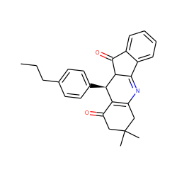 CCCc1ccc([C@@H]2C3=C(CC(C)(C)CC3=O)N=C3c4ccccc4C(=O)C32)cc1 ZINC000101694648