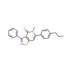 CCCc1ccc(-c2cc3onc(-c4ccccc4)c3c(=O)n2C)cc1 ZINC000045340361