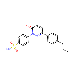 CCCc1ccc(-c2ccc(=O)n(-c3ccc(S(N)(=O)=O)cc3)n2)cc1 ZINC000653705963