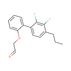 CCCc1ccc(-c2ccccc2OCC=O)c(F)c1F ZINC000014971088