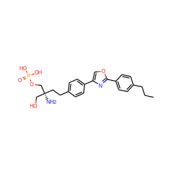 CCCc1ccc(-c2nc(-c3ccc(CC[C@@](N)(CO)COP(=O)(O)O)cc3)co2)cc1 ZINC000299818855