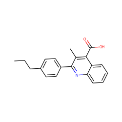 CCCc1ccc(-c2nc3ccccc3c(C(=O)O)c2C)cc1 ZINC000005794229