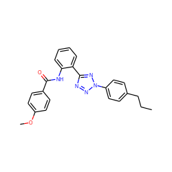 CCCc1ccc(-n2nnc(-c3ccccc3NC(=O)c3ccc(OC)cc3)n2)cc1 ZINC000299850193