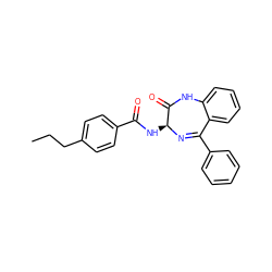 CCCc1ccc(C(=O)N[C@@H]2N=C(c3ccccc3)c3ccccc3NC2=O)cc1 ZINC000026378078