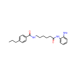 CCCc1ccc(C(=O)NCCCCCC(=O)Nc2ccccc2N)cc1 ZINC000117590116